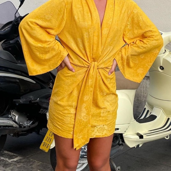 Zara Jacquard Knotted Mini Dress NWT - Picture 11 of 17